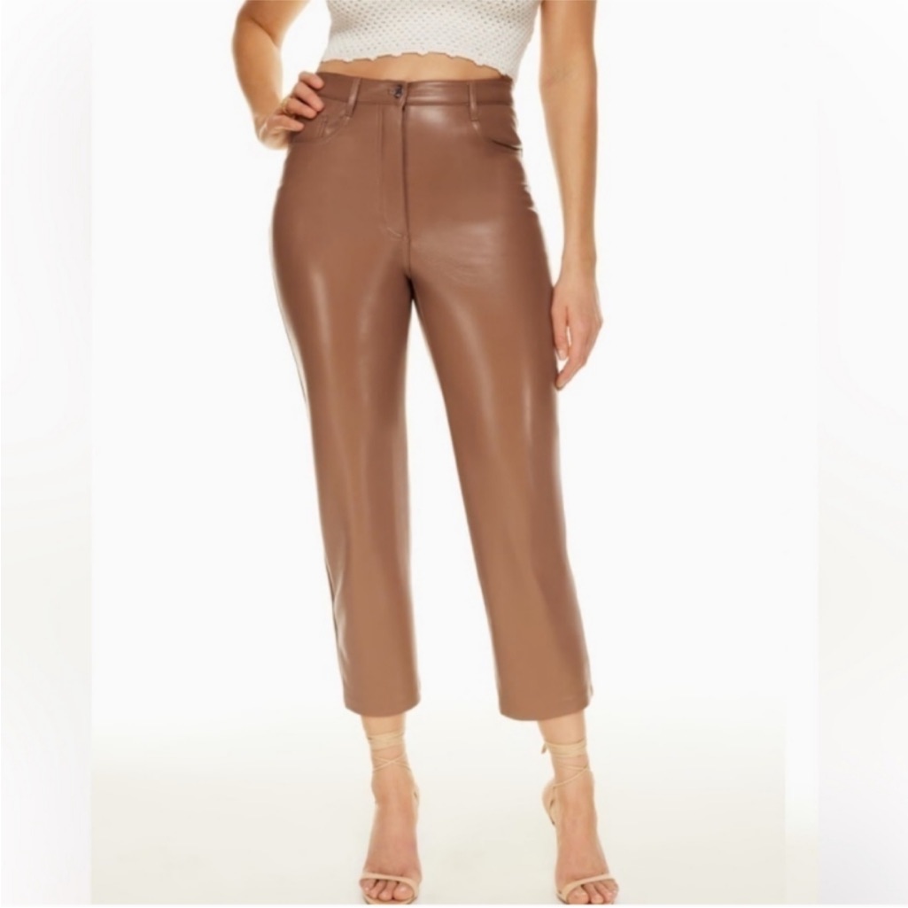Nwt Wilfred Melina Cropped Vegan Leather Pants Size 6